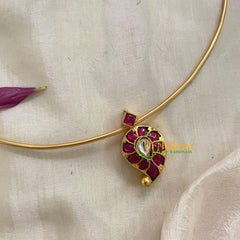 Exquisite Jadau Kundan Hasli Choker-Reversible Pendant Neckpiece - J952