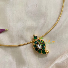 Exquisite Jadau Kundan Hasli Choker-Reversible Pendant Neckpiece - J952