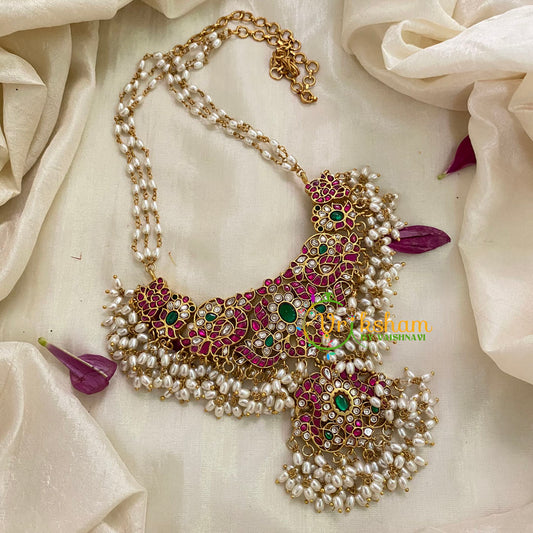 Precious Jadau Kundan Guttapusalu Neckpiece -J971