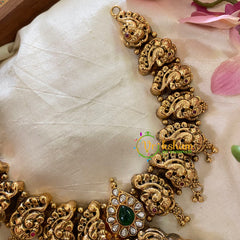 Antique Gold Peacock Neckpiece-Mid Length-G9441