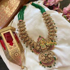 Antique Gold 1 gm gold Lakshmi Temple Haram-G9436