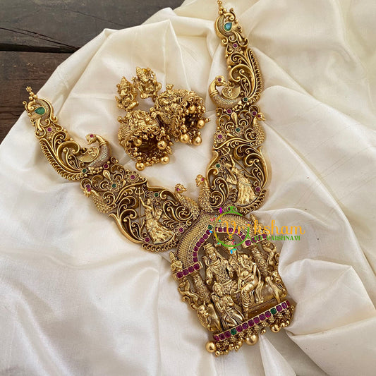 Premium Shiva Parivar Temple Neckpiece-G7256