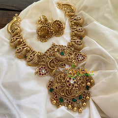 Premium AD Stone Short Neckpiece-Gold-G7266