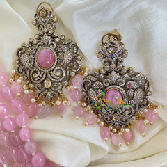 3 Layered Victorian Diamond Neckpiece-Baby Pink-VV006