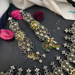 Dual Tone Choker Neckpiece-S397