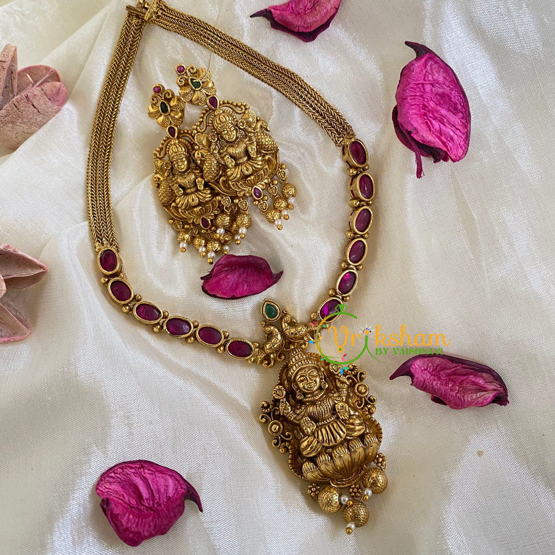 Elegant Lakshmi Pendant Short Neckpiece-G5933
