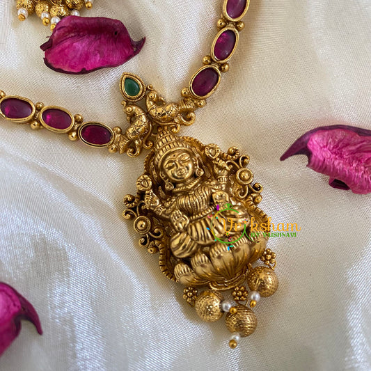 Elegant Lakshmi Pendant Short Neckpiece-G5933