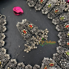 Kundan Silver look Alike Short Neckpiece-S354