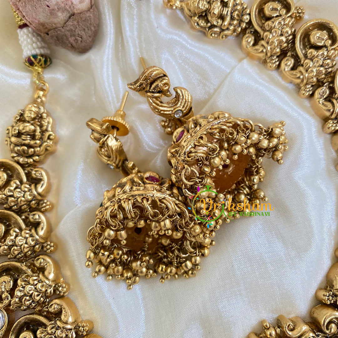 Premium Gold Look Alike Peacock Neckpiece -Ghungroo-G5937