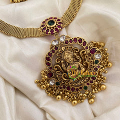 Gold Look Alike Lakshmi Pendant Addigai Neckpiece-G7247