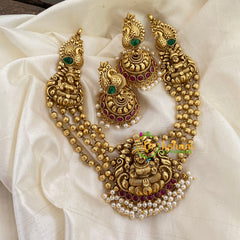 Gold Look Alike Lakshmi Pendant Neckpiece-Pearl-G7245