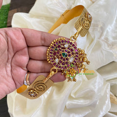 Dual Peacock Pendant Plain Hipbelt-Ghungroo-G5846