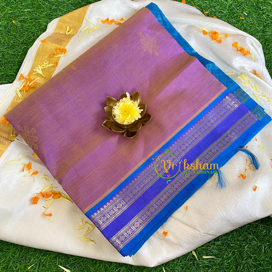 Lilac Kolam Silk Cotton Saree-Handloom Saree-VS453