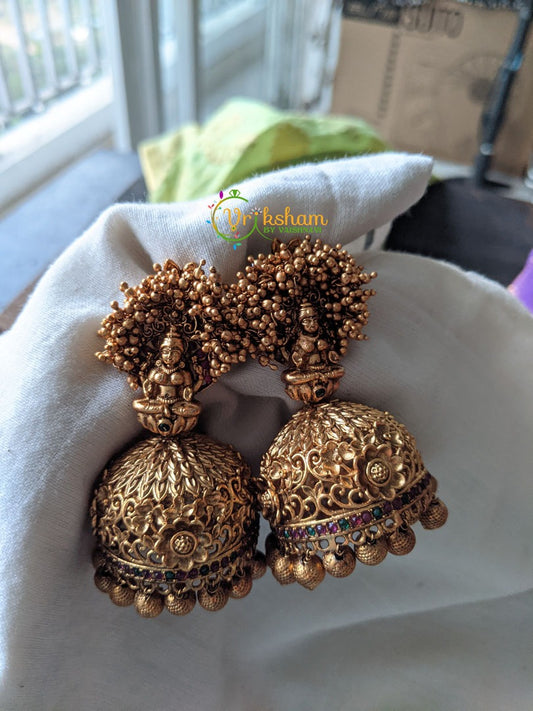 Lakshmi Ghungroo Jhumkas -Temple jhumkas Big -G1267