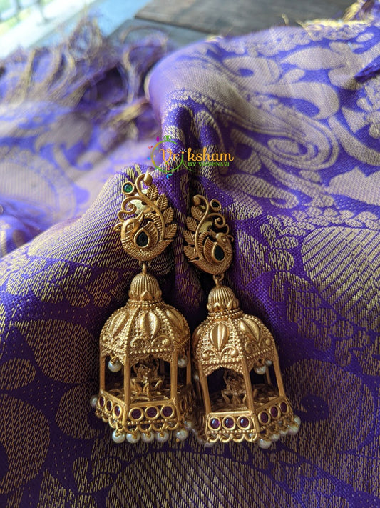 Lakshmi Temple Jhumkas -G1137