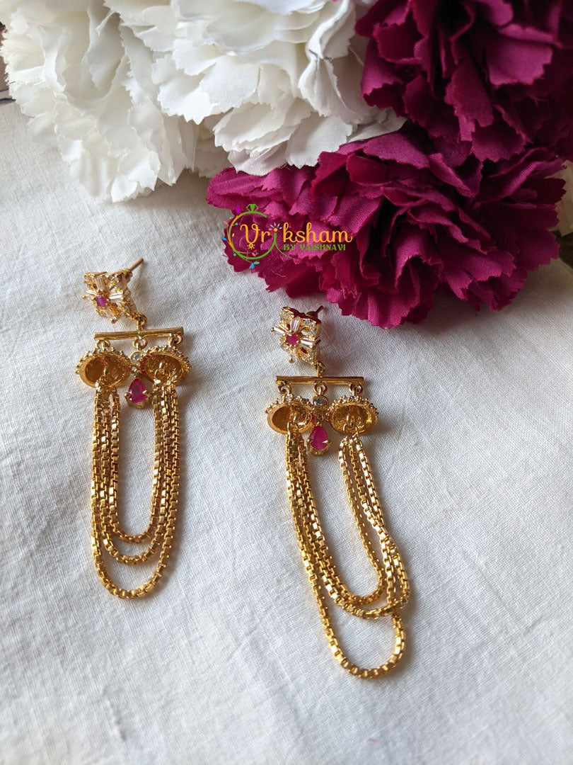 Gold Look Alike Jhumkas with Layer Chains -G1723