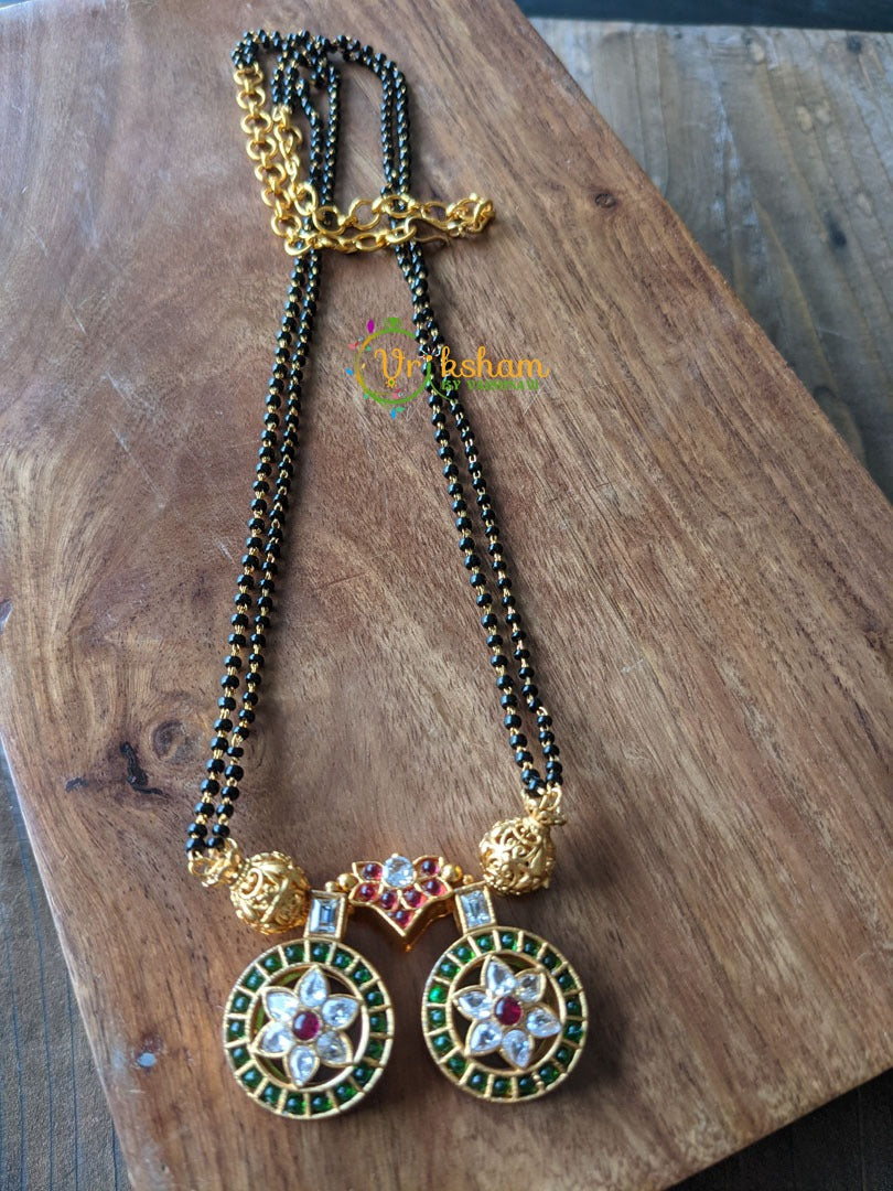 Mangalsutra Style Pendant Chain -Red Green -G1607