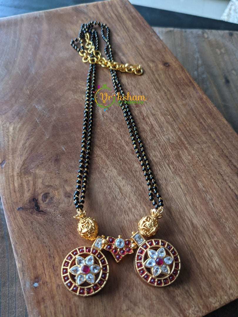 Mangalsutra Style Pendant Chain -Red -G1606
