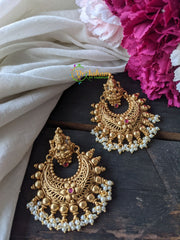 Chandbali Lakshmi Earrings – Pearl Finish -G1765