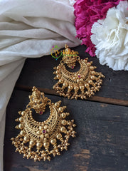 Chandbali Lakshmi Earrings – Ghungroo Finish -G1764