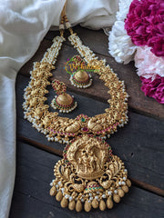 Premium Temple Haram with Krishna Pendant -Pearl -G1835
