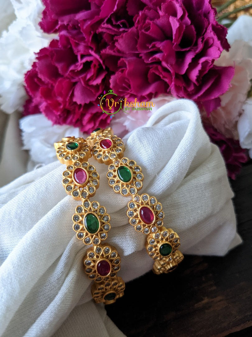 AD Stone Bangles - Red Green -G1823