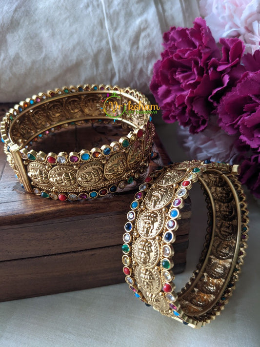 Premium Lakshmi Bangles -Temple Bangles - Screw Type -Multicolor -G1987