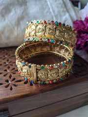 Premium Lakshmi Bangles -Temple Bangles - Screw Type -Multicolor -G1987