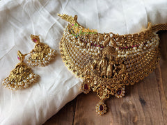 Gold Look Alike Temple Choker –Krishna Radha -G2031