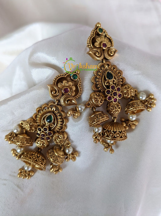 Exquisite Antique Gold Jhumkas -G2163