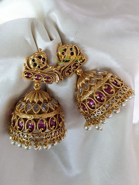 AD Stone Filigree Jhumkas -G2162