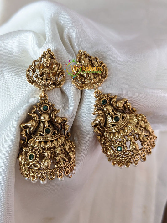 Premium Long Lakshmi Jhumkas -Temple Jhumkas -G2161