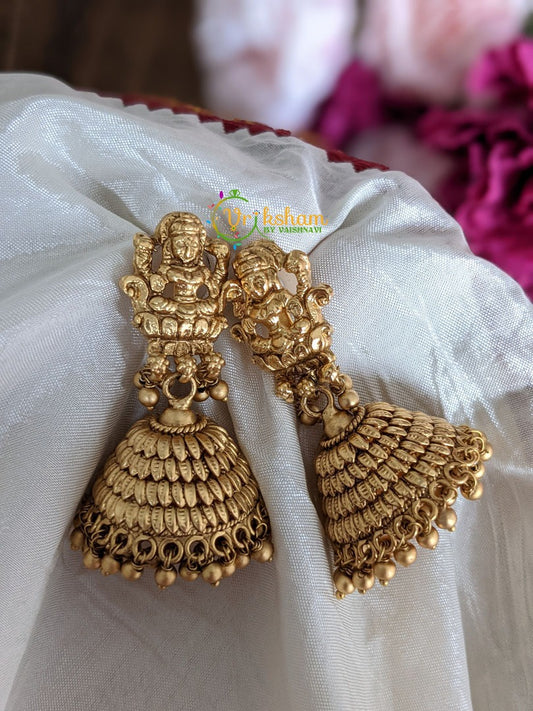 Lakshmi Jhumkas -Temple jhumkas -Ghungroo-G2090