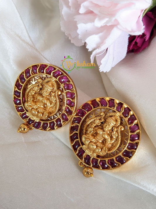 Premium Temple Studs -Kemp Lakshmi Studs -G2073